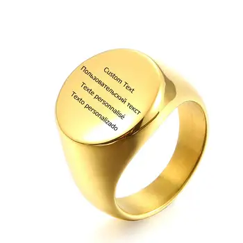 Pasirinktinį Pavadinimą Foto Žiedas Asmeninį 18K Aukso, Nerūdijančio Plieno Vyrų vainikams Šeimos Nuotrauka Vyrų Dalyvavimas Vestuvių Žiedas Papuošalai
