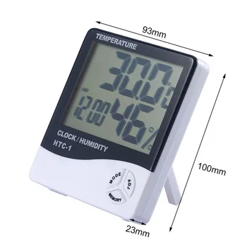 Patalpų Lauko Skaitmeninis Termometras su Drėgmėmačiu LCD Ekranas Temperatūros Drėgmės Matuoklis 1Pcs