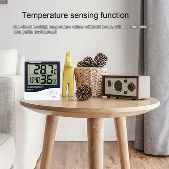 Patalpų Lauko Skaitmeninis Termometras su Drėgmėmačiu LCD Ekranas Temperatūros, oro Drėgmės Matuoklis