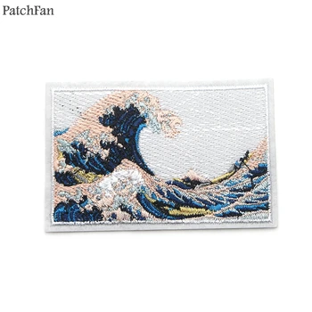 Patchfan Didžiosios Bangos off Kanagawa Aplikacijos lopai, lipdukai, siuvimo jersey drabužių para striukė emblemos geležies t-shirt A0865