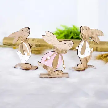 PATIMATE Mediniai Easter Bunny Rabbit 2021 puošybą Namų 