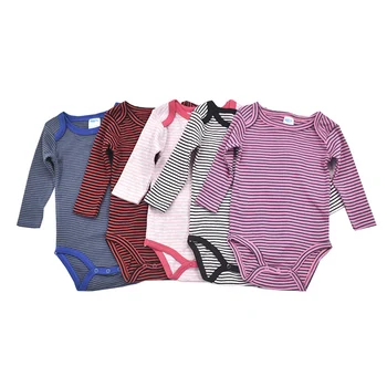 Pavasarį, rudenį kūdikių drabužiai ilgomis rankovėmis berniukui, mergina bodysuit naujagimių Dryžuotas Rompers Apranga Atsitiktinis Unisex