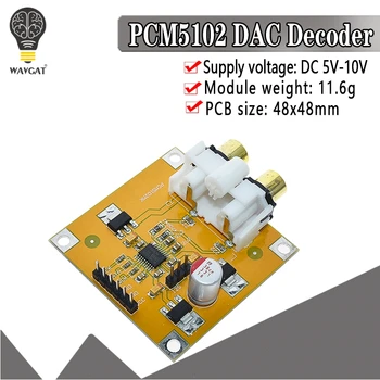 PCM5102 VPK Dekoderis I2S Žaidėjas Surinkti Valdybos 32Bit 384K Už ES9023 PCM1794 Už Aviečių Pi