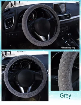 Pearl Aksomo Žiemos Automobilio Vairo Dangtelis/Universalus Minkštas Šiltas Pliušinis Apima Vairo Automobilių Stilius