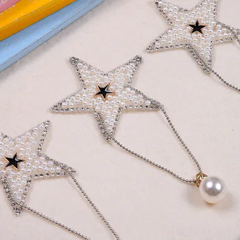 Pearl Mažas Zawalcowany Star lopai geležies ant Drabužių,mados ženklų akinius Diamond lipdukai t shirts aplikacijos perdavimas