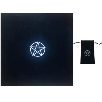 Pentagram Taro Staltiesė su Aksomo Maišelis Altoriaus Taro Medžiaga Pentacles Taro Kilimėlis