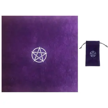 Pentagram Taro Staltiesė su Aksomo Maišelis Altoriaus Taro Medžiaga Pentacles Taro Kilimėlis K1KD