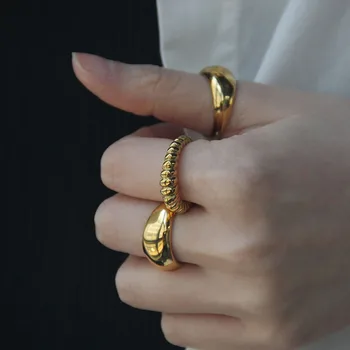 Peri'sBox Aukso Sidabro Spalvos Susukti Ratu Žiedai Spiralės Geometrinis Žiedai Moterims Stambusis Minimalistinis Juvelyrikos 2020 M. Kolekcija