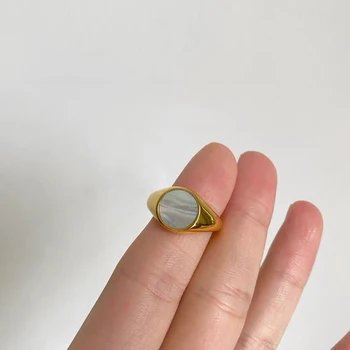 Peri'sBox Minimalistinio Platus, Apvalus Natūralus Lukštais Žiedai Aukso Spalvos Atidaryti Piršto Žiedą Mados Mados Pareiškimą, Žiedai, Moterų Papuošalai