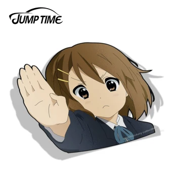 Peršokti Laiko 13cm x 11.2 cm, K-ON! Yui Hirasawa DIDELIS GALVOS Anime Decal Vinilo Lipdukas Automobilių, Sunkvežimių Langą Waifu Lipdukai Automobilių Apima