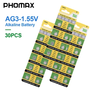 PHOMAX 30pcs/pak mygtuką baterijos 3TN SR41 192 392A L736 LR41 CX41 384 392 šarminės baterijos žiūrėti laikrodis elektroninis masto baterija