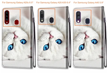 Piniginės Atveju, Samsung Galaxy A10 A10s A20E A20s A20 A30 A40 Atveju PU Odos dangą, Nudažyti Back Flip Dangtelis, Skirtas 
