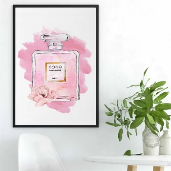Pink COCO Kvepalai Modelis Šiaurės Minimalistinio Stiliaus Susiuvimo Kartu Miegamąjį Kambarį Apdaila Plakatas Frameless