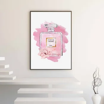 Pink COCO Kvepalai Modelis Šiaurės Minimalistinio Stiliaus Susiuvimo Kartu Miegamąjį Kambarį Apdaila Plakatas Frameless