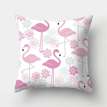 Pink Flamingo Gėlių Spausdinti Dekoratyvinės Pagalvėlės Užvalkalas Poliesterio, Pagalvėlė Apima, Mesti Pagalvės, Sofos, Apdailos Pillowcover 40943