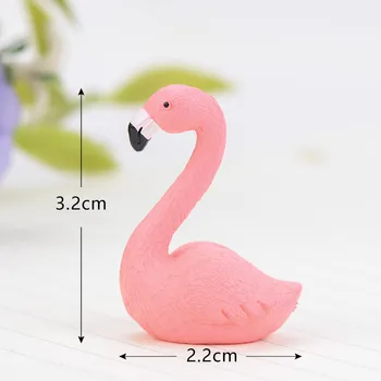 Pink Flamingo Miniatiūrinės Statulėlės Mielas Paukštis, Pasakos Sodo Dekoro Micro Kraštovaizdžio Sultingi Rankų Darbo Amatų Dovana Pultelio Priedu