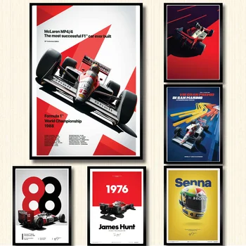 Plakatas Ir Spausdina Karšto Ayrton Senna F1 Formulė Pasaulio Čempionas Sienos Menas Drobė Paveikslų Tapyba, Modernus Namo Kambario Dekoro