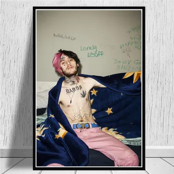 Plakatas Karšto Lil Peep R. I. P Reperis Hip-Hop Naujos Muzikos Dainininkė Star Sienos Meno Tapybos Drobės Nuotraukų Kambarį Namų Dekoro