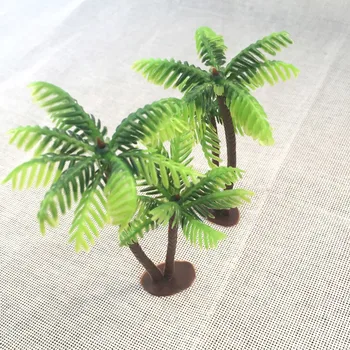 Plastikiniai, Kokoso Palmių Miniatiūriniai Lapų Padirbtų Augalų Vazonuose Bonsai Amatų Micro Kraštovaizdžio Dirbtiniai Augalai Para Apdaila