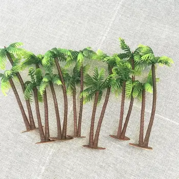 Plastikiniai, Kokoso Palmių Miniatiūriniai Lapų Padirbtų Augalų Vazonuose Bonsai Amatų Micro Kraštovaizdžio Dirbtiniai Augalai Para Apdaila