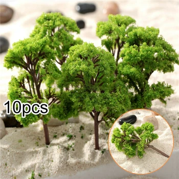 Plastikinių Miniatiūrų Modelis Medžių Dirbtinis Medis Traukinių Geležinkelio Maketas Dekoracijos Architektūros Vaikai Kraštovaizdžio Aksesuaras Medžių Rinkinys