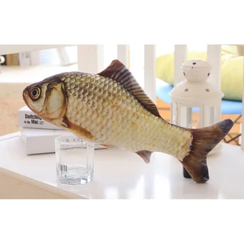 Pliušinis Kūrybos 3D Atspausdintas Žuvies Formos, Kačių Žaislas Dovana Mielas Modeliavimas Žvejoti, Žaisti Žaislas Augintiniui Dovanos Katžolių Žuvis, Įdaryti Pagalvės Lėlės