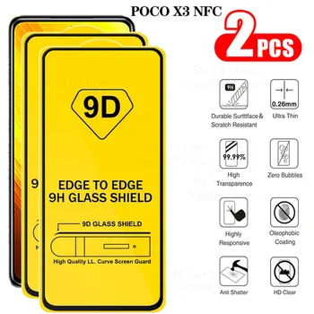 Pocox3 2vnt visiškai padengti Apsaugine Stiklo xiaomi Poco X3 NFC Screen Protector dėl Xiomi Pocophone X3 NFC foco X3 X3 Telefoną Filmas