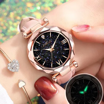 Ponios Žvaigždėtas Dangus Laikrodis Prabanga Moterų Laikrodžiai Punktyras Su Romos Masto Žiūrėti Laikrodžius Relogio Feminino Zegarek Damski