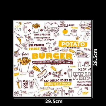 Popieriaus hamburger Klasės Tepalas Popieriaus Maisto Įpakavimo vienkartiniai mėsainių lauke bulvytės lauke, Kepimo Įrankiai maišai