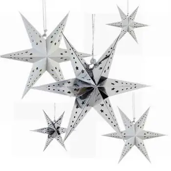 Popieriaus Žvaigždžių Žibintų 2020 3D Kabinti Star Žibintai, Vestuvių Dekoras Baby Shower Gimtadienio Dekoracija Kalėdų Popierius Žibintai
