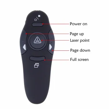 PPT Vedėjas 2.4 G USB Nuotolinio Valdymo pultas su Raudona Lazerinė Rodyklė Pen , Bevielio ryšio Valdiklis, skirtas 