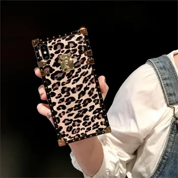Prabanga Aikštėje Pantera Modelio Padengti iPhone 12 11 Pro X Xs Max Xr 7 8 Plius Mielas Rožinis Paslaptis Minkšto Silikono Leopard Atveju Coque