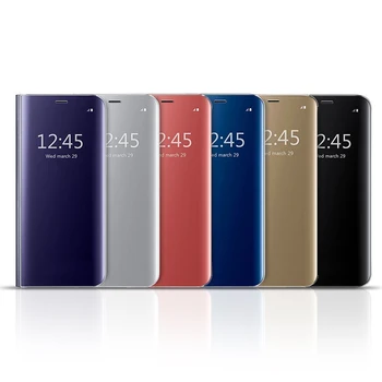 Prabanga Apkalos Smart Veidrodis, Flip Case for Samsung Galaxy S10 S10+ Plius Odinis Telefono Galinį Dangtelį SamsungS10 GalaxyS10Plus S10Plus
