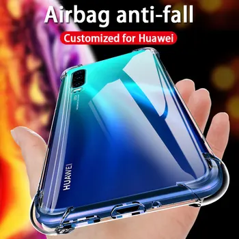 Prabanga Atsparus Smūgiams Silikoninis Atveju, Huawei 30 Lite P20 P40 P10 Mate 20 30 10 40 Lite Pro Garbės 20 V20 P Smart 2019 Galinį Dangtelį