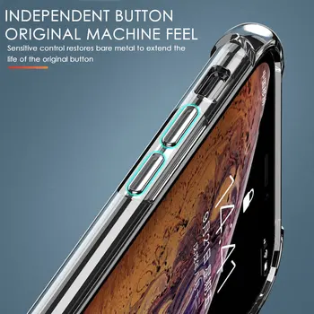 Prabanga atsparus smūgiams Silikoninis Telefono dėklas Skirtas iPhone 7 8 6 6S Plius 7 + 8 Plus XS Max XR 11 Byla Skaidri Apsauga Galinio Dangtelio
