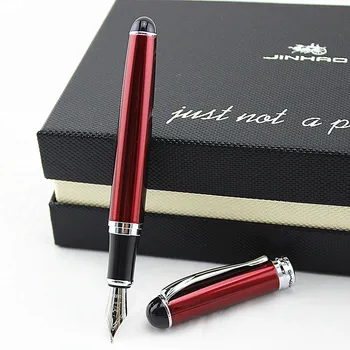 Prabanga metalo rašalo rašiklis Jinhao X750 Nerūdijančio Plieno Vidutinio 18KGP Plunksnų Fontanas Pen (raudona)