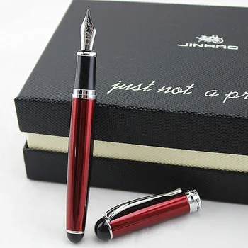 Prabanga metalo rašalo rašiklis Jinhao X750 Nerūdijančio Plieno Vidutinio 18KGP Plunksnų Fontanas Pen (raudona)