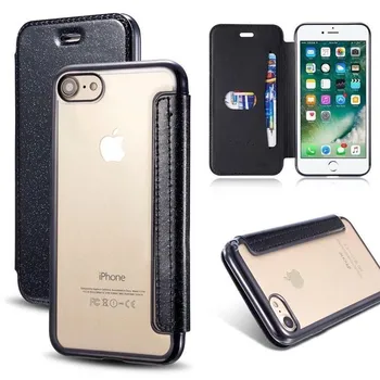 Prabanga Slim Knygos Oda +TPU Piniginės Flip Telefonas Case Cover For iPhone 5 5S SE 6 6S Plius 7 8 X XS XR XS MAX Kortelės Turėtojas Stendas