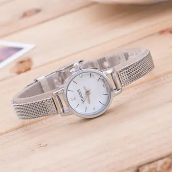 Prabangos Prekės ženklo Moterų Laikrodžiai Mažas Ratukas Žiūrėti Ponios Nerūdijančio Plieno Tinklelio Juosta atspari Vandeniui montres femme 2019 Moteris Laikrodį #N03