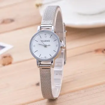 Prabangos Prekės ženklo Moterų Laikrodžiai Mažas Ratukas Žiūrėti Ponios Nerūdijančio Plieno Tinklelio Juosta atspari Vandeniui montres femme 2019 Moteris Laikrodį #N03