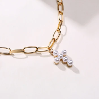 Prabangus Dizainas, Perlų Kryžiaus Karoliai Nustatyti Moterų Aukso Spalvos Mados Monetos Choker Karoliai Moterų Papuošalai
