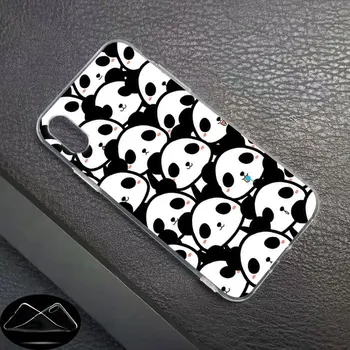Prabangus Minkštas Silikoninis Telefono dėklas Mielas Panda Bear Kinijoje 
