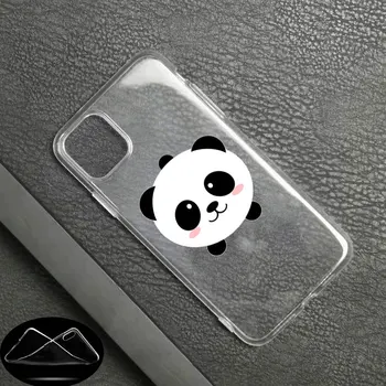 Prabangus Minkštas Silikoninis Telefono dėklas Mielas Panda Bear Kinijoje 