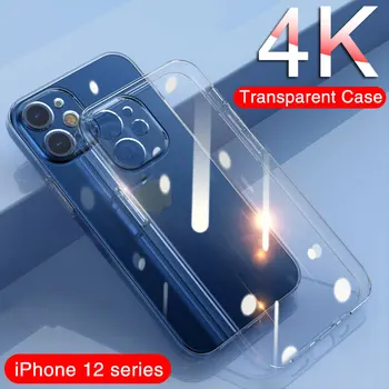 Prabangus Objektyvas Apsaugos Aiškiai Telefono dėklas Skirtas iPhone 12 11 Pro Max Atveju Silikono Minkštas Viršelis 