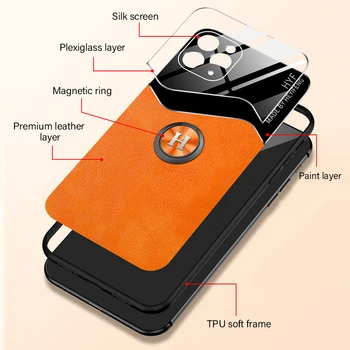 Prabangus Odinis Magnetinis Laikiklis Telefono dėklas Skirtas iPhone 12 11 Pro Max SE XSmax XR XS X 8 7 6 Plus Metalo Žiedas Laikiklis Silikono Padengti
