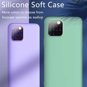 Prabangus Skystas Silikonas atsparus smūgiams Atveju iPhone, 11 Pro Max Soft Case For iPhone SE 2020 