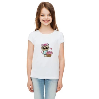 Prajna Animacinių filmų Gyvūnų Pelėdos Pleistrai Geležies Perdavimo Vienaragis Pleistrai Vaikams Drabužių T-shirt 