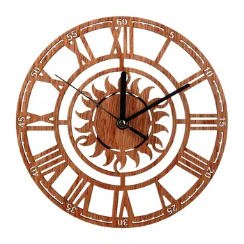 Praktinis Meno Europos Stiliaus Turas Spalvinga Kūrybinių Kaimiškas Dekoratyvinis Medinis Sieninis Laikrodis Gyvenimo Kambario, Miegamasis Sieninis Laikrodis