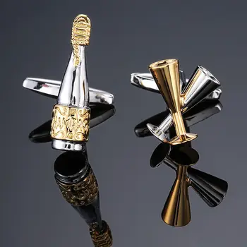 Prancūzijos Marškinių rankogalių segtukai Aukštos Kokybės Vario Vyrų Rutulio Plaktukas Vyno Taurės Aukso Klasikinis Rankogalių segtukai Dovanos Unisex
