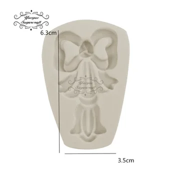 Princesės pilis lankas-mazgas vestuvių silikono formos minkštas pelėsių tortas dekoravimo priemonės šokolado gumpaste pelėsių CK-SM-943